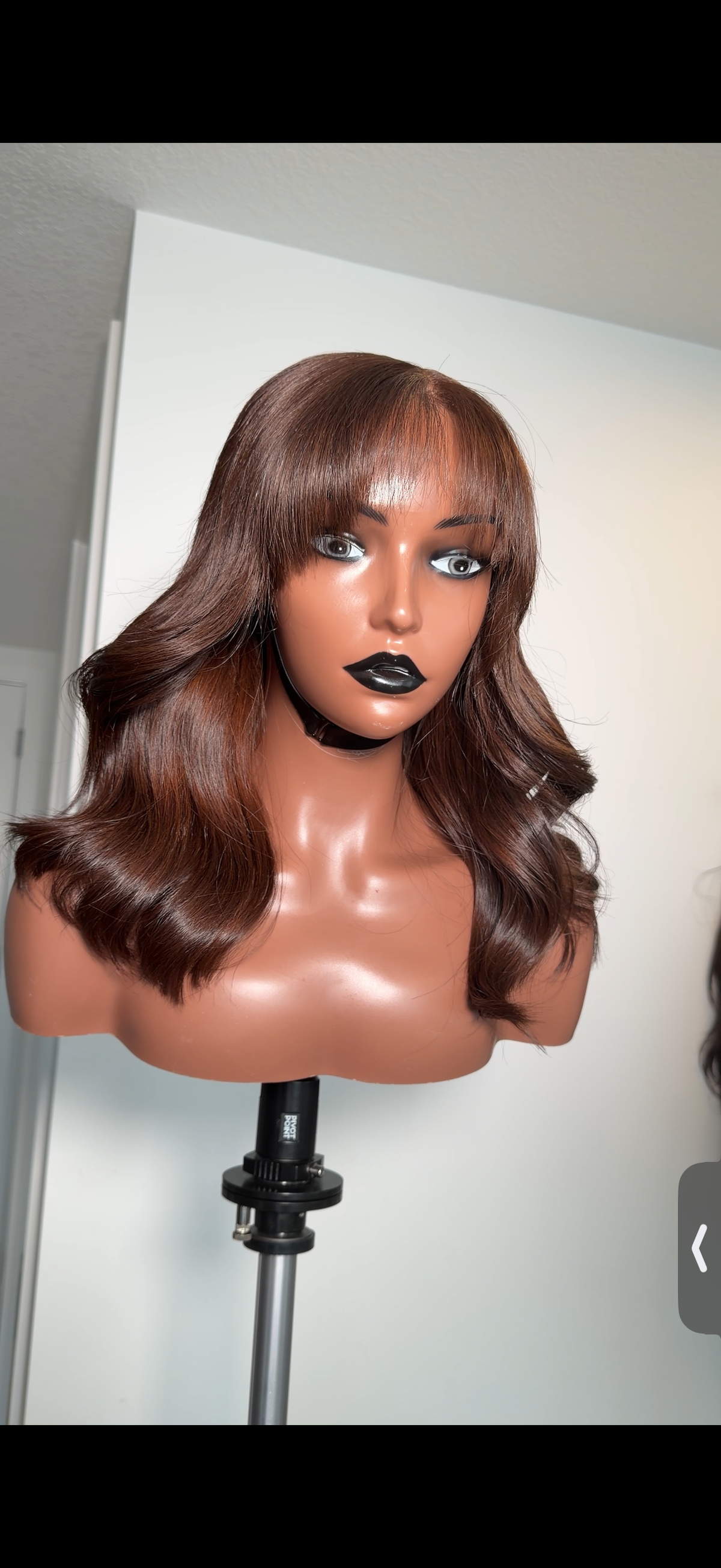 Imani | 12” Chocolate Brown Human Hair Fringe Wig